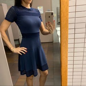 Navy blue fit and flare dress- Michael Kors